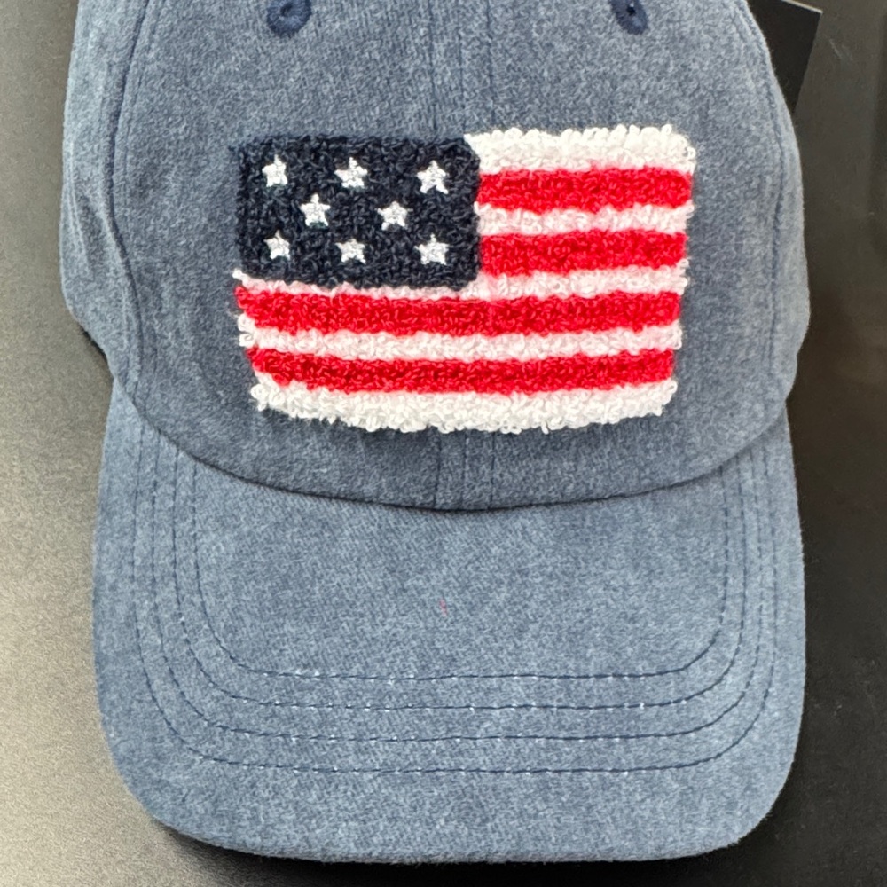 Kids Blue Cap with American Flag Design